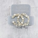 Chanel style brooch double letter Pearl Rhinestone sweet suit collar pin sweater dress suit accessories alloy products