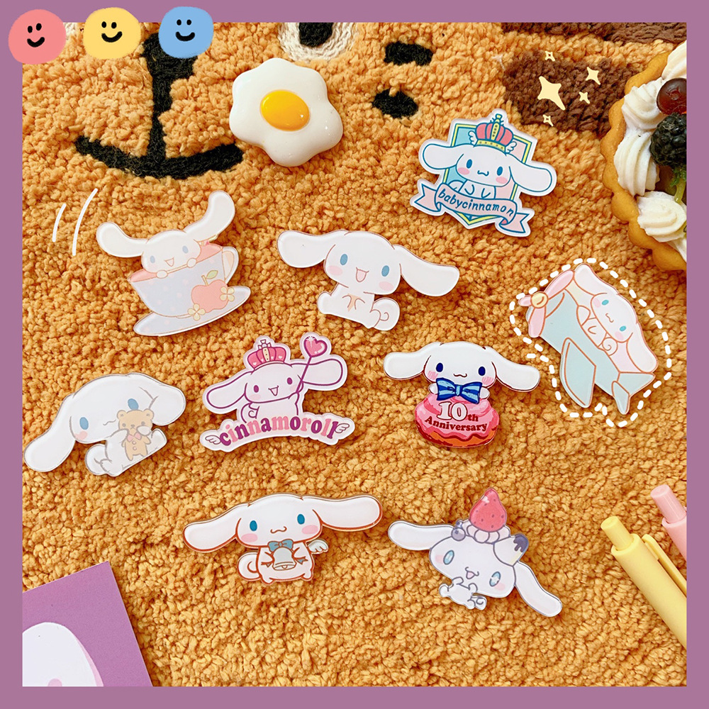 ins Trendy Cute Japanese Style Creative Acrylic Small Brooch Cartoon Puppy Accessories Clothes Bag Pendant Badge for Women