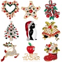 Danrun Christmas Brooch Christmas Tree Collar Pin Boots Snowman Sleigh Bells Penguin Corsage Christmas Series