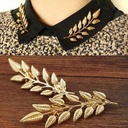 Popular gold and silver tree leaf Jewelry men's and women's brooch pin shirt sweater collar pin collar buckle retail