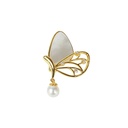 Butterfly pearl brooch high-grade imitation fritillary female exquisite autumn and winter Fashion suit pin accessories