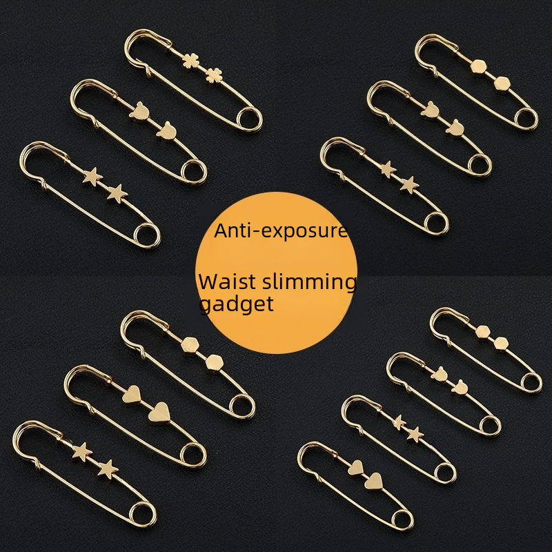 Advanced Sense Pin Waist Artifact Metal Fixed Clothes Anti-running Brooch Waist High-end Pants Accessories for Women