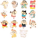 Cartoon crayon small family brooch animation clothes bag metal badge student pin accessories