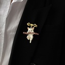 Cute kitten holding branches cat three-dimensional brooch three-dimensional badge badge student shoes bag accessories