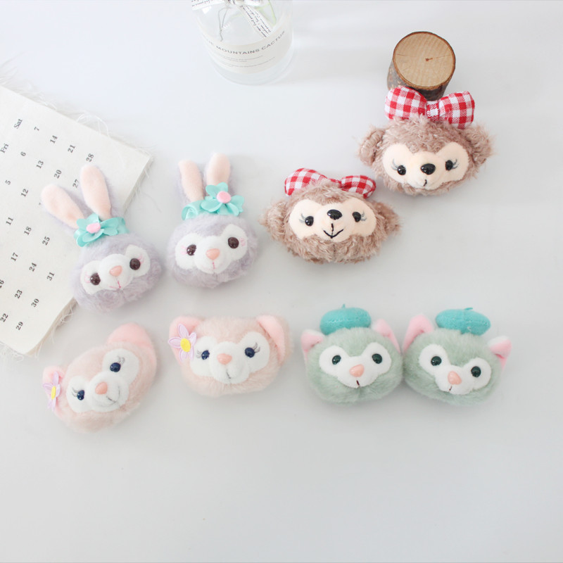 Cartoon Star Dailou Rabbit Doll Brooch Lingna Belle Rabbit Head Girl Schoolbag Accessories Brooch Hairpin Dual-purpose