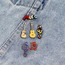 Music Department Note Guitar Badge Alloy Drop Oil Creative Brooch Cram Small Gift Music Class Group Emblem Performance