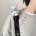 Arrival Trendy Star Dailou Rabbit Chain Brooch Women's All-match Korean Style Plush Pendant Accessories Clothes Pin