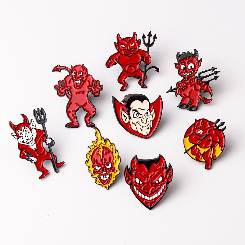 Creative cartoon devil character alloy drop oil brooch creative personality clothing accessories badge manufacturers