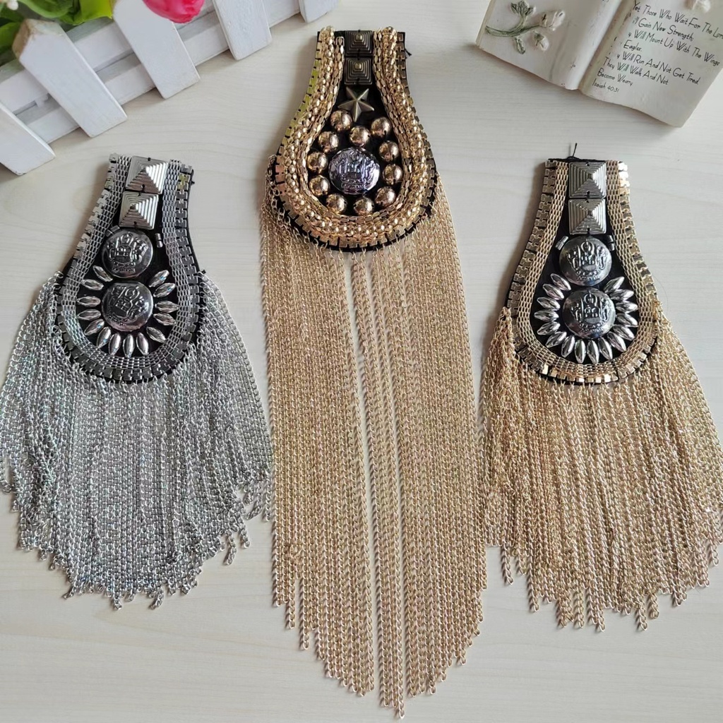 Spot diamond-encrusted clothing accessories handmade beaded DIY suit accessories retro tassel epaulettes armbands