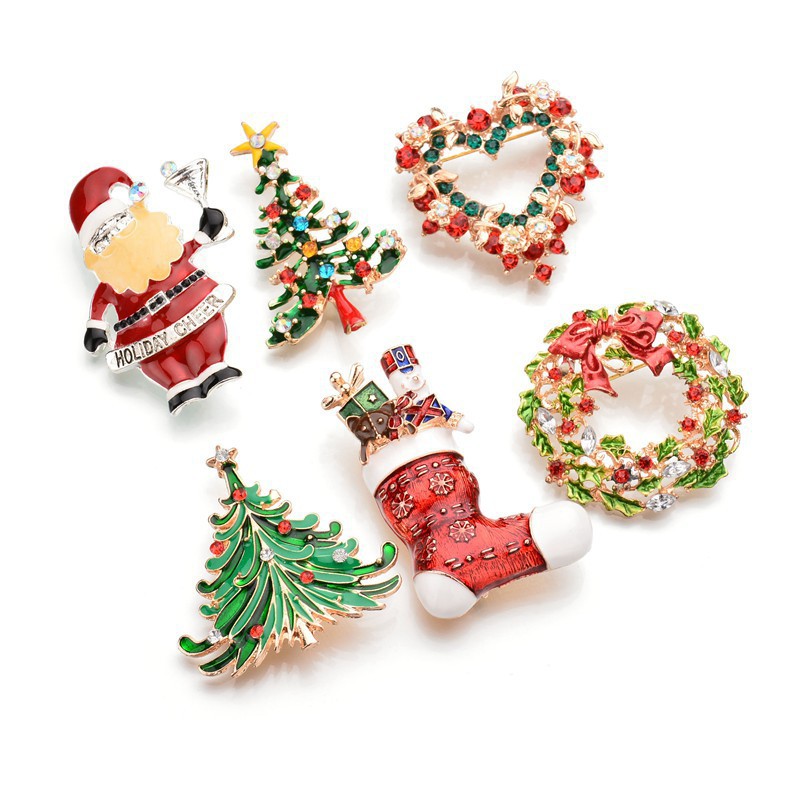 Z1236 brooch Christmas wreath brooch corsage Santa Claus Christmas tree brooch