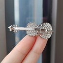 supply fashion personality elegant drop oil violin brooch pin full drill all-match rhinestone corsage