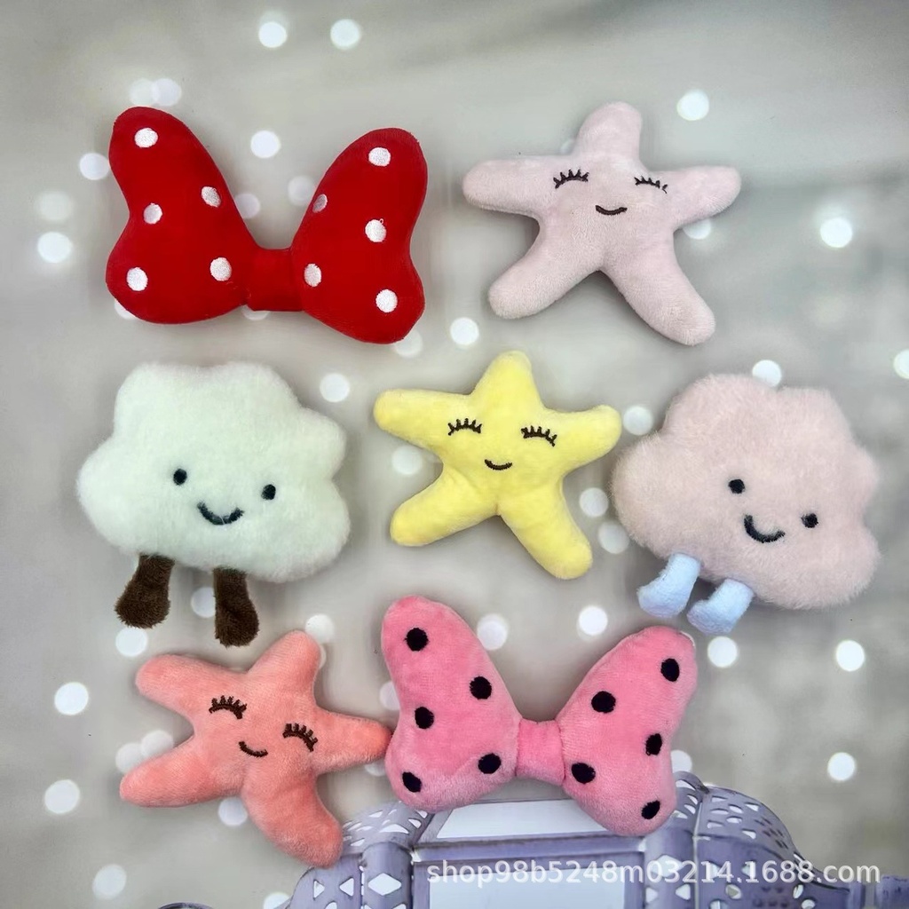 Cute Creative Plush Brooch Accessories DIY Big Cloud Star Bow Brooch Cartoon Cute Plush Accessories