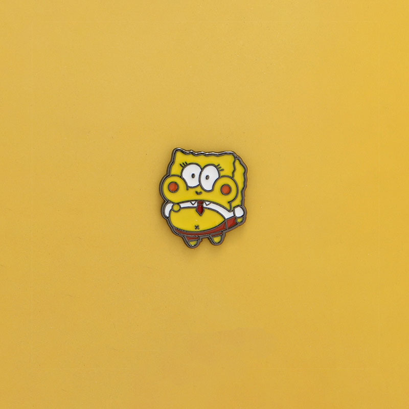 Couple's brooch cute Spongebob Pie star metal badge creative pin student niche decorations