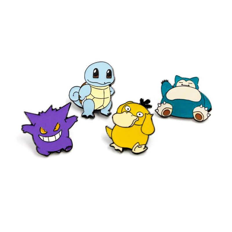 Pokémon Kodar Duck Jenny Turtle Kabi Beast Geng Ghost and Metal Cute Cartoon Brooch Schoolbag Decorative Badge