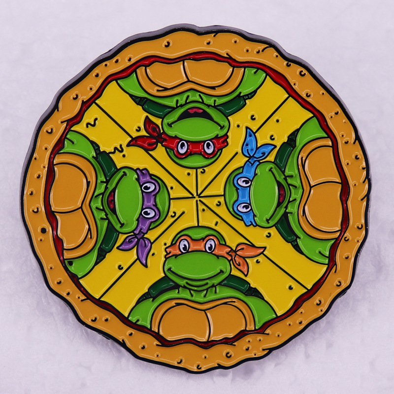 Ninja Turtles Pizza Brooch Cartoon Badge Animation Movie Game Peripheral Gift