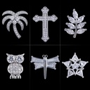 Cross men's brooch high-end female exquisite inlaid zircon high-grade owl anti-light button niche accessories