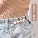 Small Waist Change Artifact Trouser Waist Tight Waist Adjustable Skirt Elasticated Waist Anti-running Buckle Pearl Brooch Women's Pin Clothes