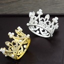 Children's Cake Crown Baking Decoration Accessories Birthday Alloy Pearl Mini Tiara Accessories Bridal Accessories