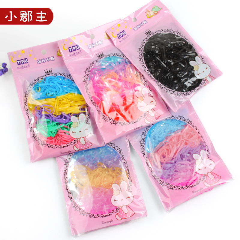 Korean version of children's color rubber band children hair thickening disposable high elastic color small rubber band