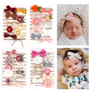 Simple Children's Hair Accessories 10 Piece Set Flower Bow Baby Nylon Headband Baby Headwear Set for Women