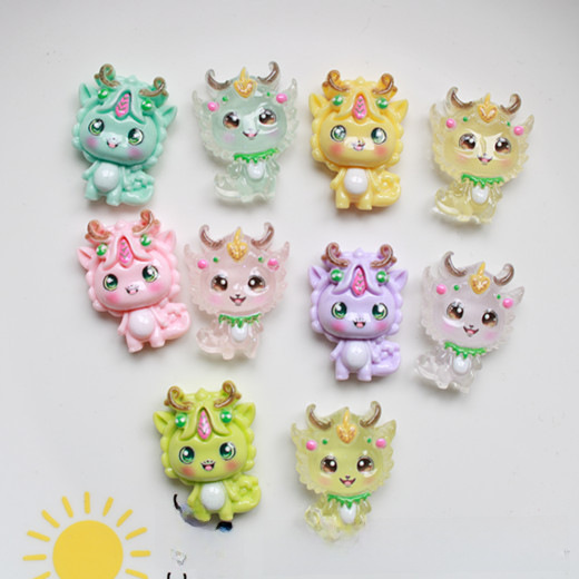 diy resin accessories Dragon year small baby cream glue mobile phone shell decoration Cup storage box material patch