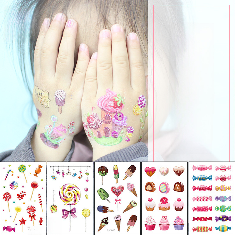 Eco-friendly Waterproof Cute Tattoo Sticker Cartoon Fantasy Donut Children's Fun Tattoo Sticker