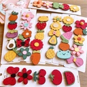 韩版儿童发帖卡通糖果色发夹 可爱简约碎发整理神器水果边夹发饰