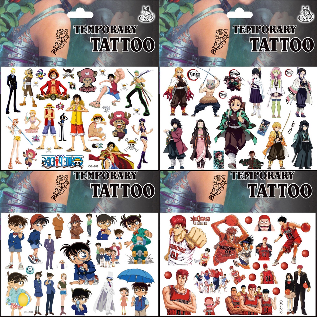 Ghost Extinction Blade Slam Dunk Conan One Piece King Saint Fighter Anime Secondary Cartoon Children Tattoo Sticker