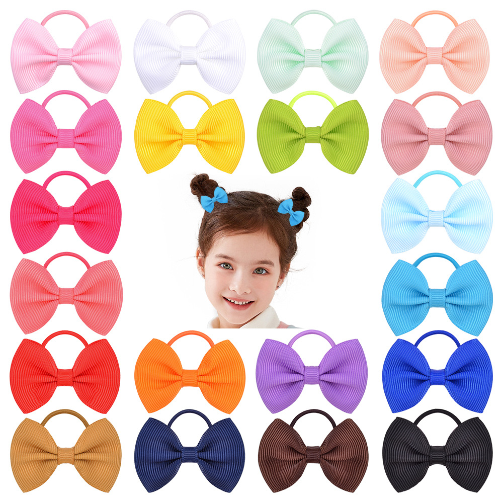 Europe and the United States small fresh bow children's hair ring 20 color candy color baby hair accessories headdress hair accessories 486