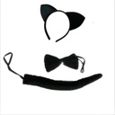 Children's Day Performance Cartoon Headband Headwear Headband Kindergarten Dance Three-Piece Cat Ears Bow Tie Tail