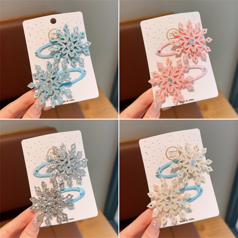 Korean style children's hairpin Aisha princess hair accessories frozen snowflake hairpin girl side clip little girl clip