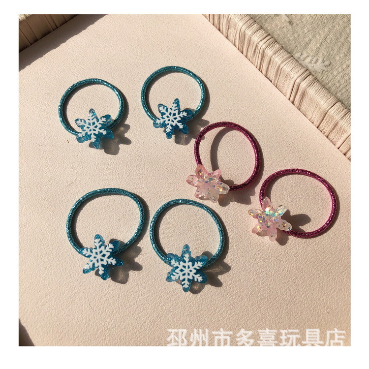 女童冰雪奇缘闪亮公主小雪花皮筋宝宝辫子头绳发圈