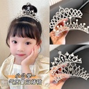 Princess Crystal small crown girl pearl headband children's rhinestone hairpin flower girl hair comb headdress little girl hair accessories