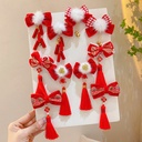 Year Girl's Bow Headwear Little Girl's Year Hairpin Baby Chinese Style Hanfu Hair Accessories Hairpin