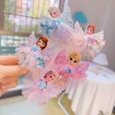 Korean-style Frozen Gauze Skirt Hair Accessories Hairpin Children's Accessories Girls' Headwear Hairpin Baby's Side Clip Top Clip