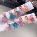 Frozen Children's Hair Accessories Mesh Bow Headwear Hairpin Princess Children's Jewelry