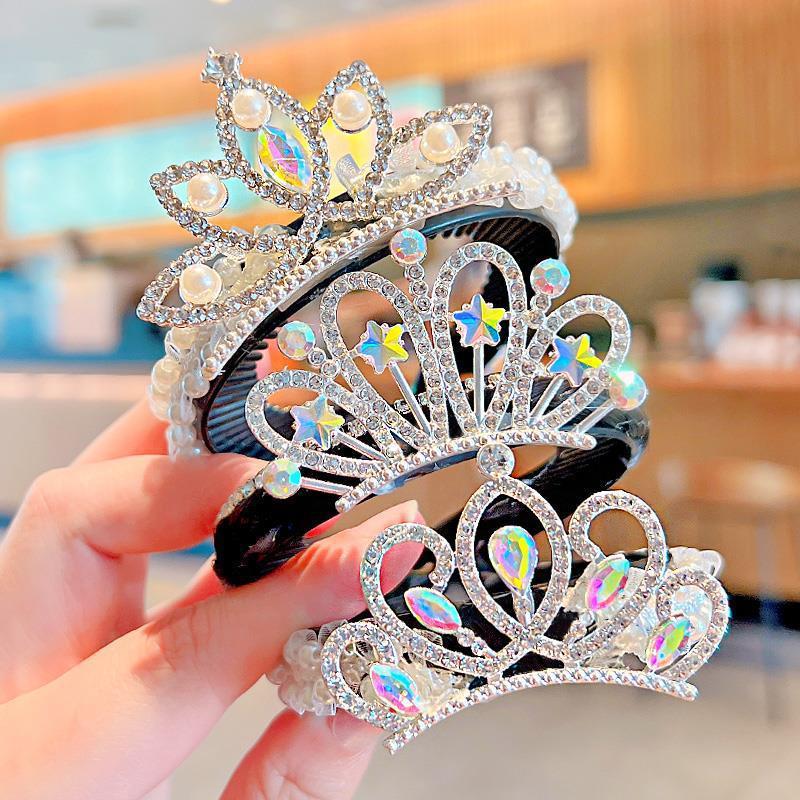 Meatball Head Coil Hair Buckle Coil Artifact Clip Children's Crown Headdress Hair Clip Girl's Hairpin Princess Hair Accessories