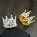 Seven Pieces Cake Baking Decoration Round Crown Valentine's Day Gift Headdress Bridal Jewelry Children's Hair Crown Full Rhinestone