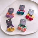 Autumn and winter children's flocking love hair ring cute girl Peach heart pair head rope baby hair rope rubber band