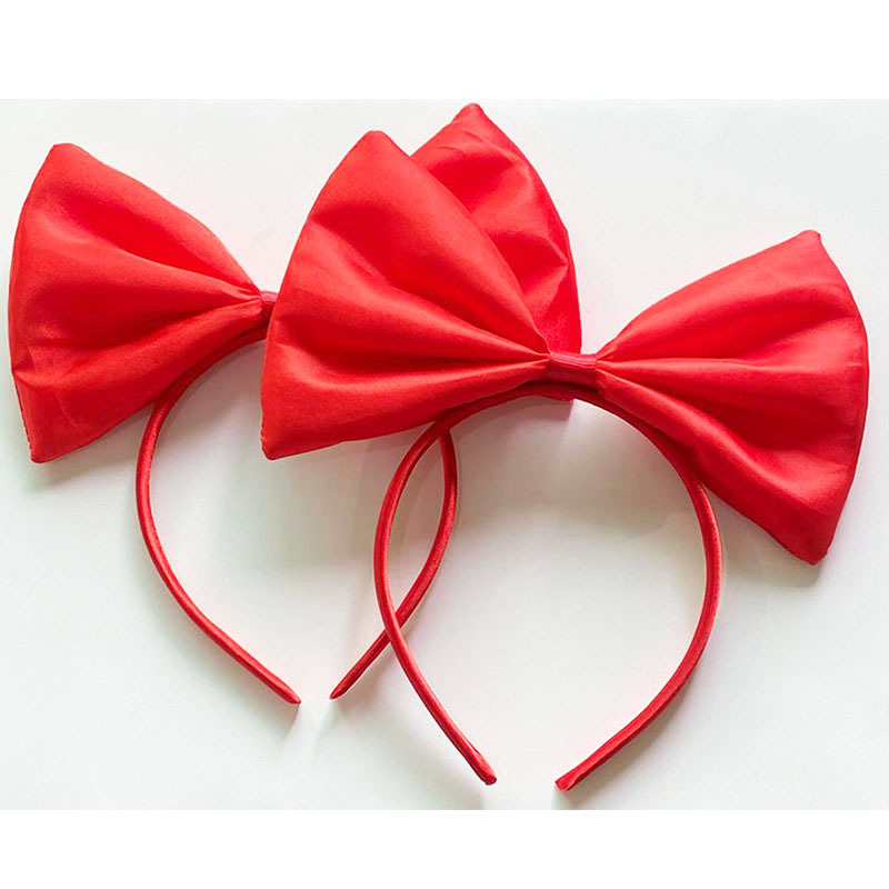 Girls' Headwear Red Diche Snow White Pure Red Bow Headband Bow Headband Hair Accessories