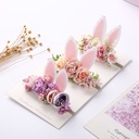 Children's Elastic Hair Band Easter Rabbit Ears Headband Baby Flower Headwear Handmade Hair Accessories