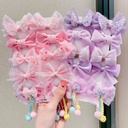 Princess bow Flower hairpin cute baby headdress little girl does not hurt hair side clip children mesh hairpin