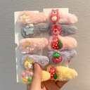 Children's Plush Hair Clip Small Broken Hair Artifact Clip Princess Cute Mao Hair Clip Girls' Hair Accessories Set Hair