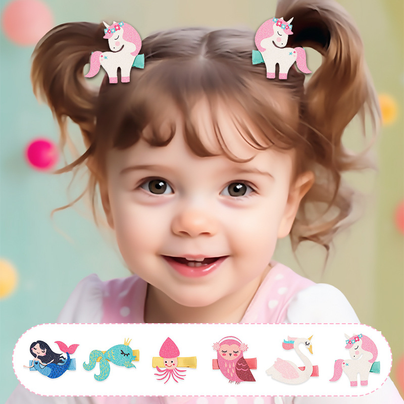 20401 Cute Cartoon Small Animal Hairpin Children's Handmade Original Hairpin Glitter Stereo Hairpin