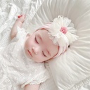 C22S04 Infant Fontanelle Hair Band Summer Cute Princess Head Flower Baby One-year-old Headwear Big Flower Wide Version