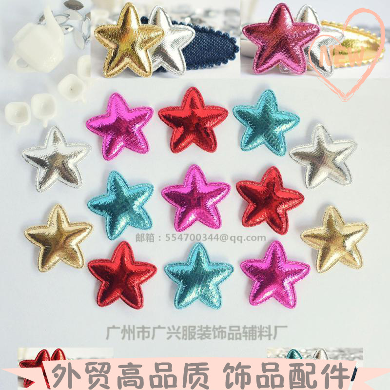 Ultrasonic embossing fabric five-pointed star DIY handmade accessories children's hairpin headdress material garment accessories