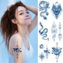 export herbal juice tattoo stickers waterproof anti-sweat simulation half arm semi-permanent tattoo spot