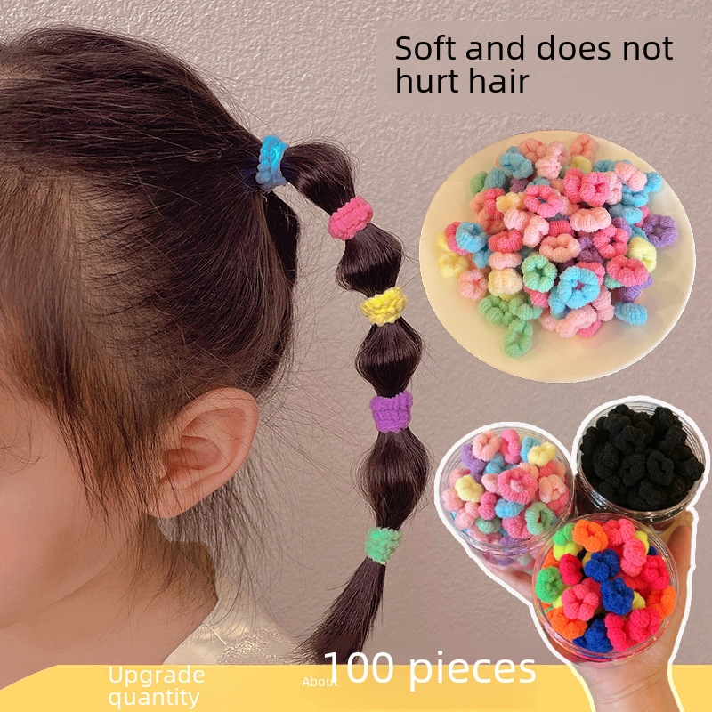 Girls' rubber band baby elastic does not hurt hair towel ring hair rope cute durable children's hair rope baby hair accessories