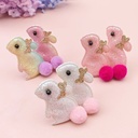 Children's glitter Glitt fur ball rabbit hairpin sequins glitter side clip girls fabric all-inclusive duckbill clip