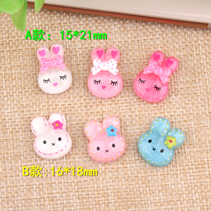 Rabbit diy resin accessories children's hair accessories rubber band handmade material diy children's ring accessories diy material